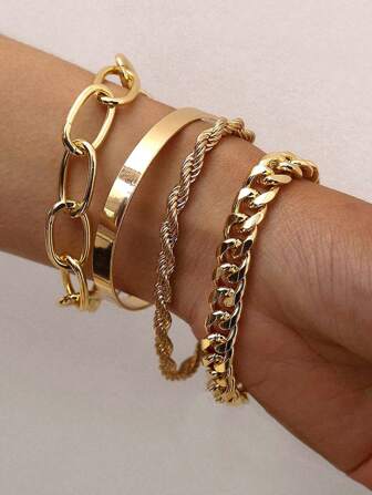 4 Piece ladies gold bracelet