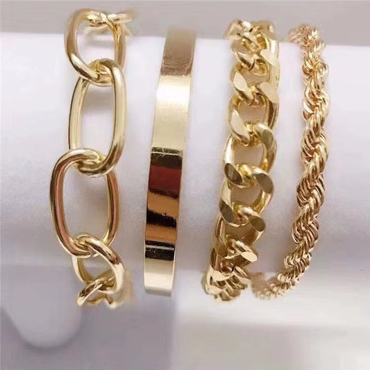 4 Piece ladies gold bracelet
